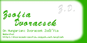 zsofia dvoracsek business card